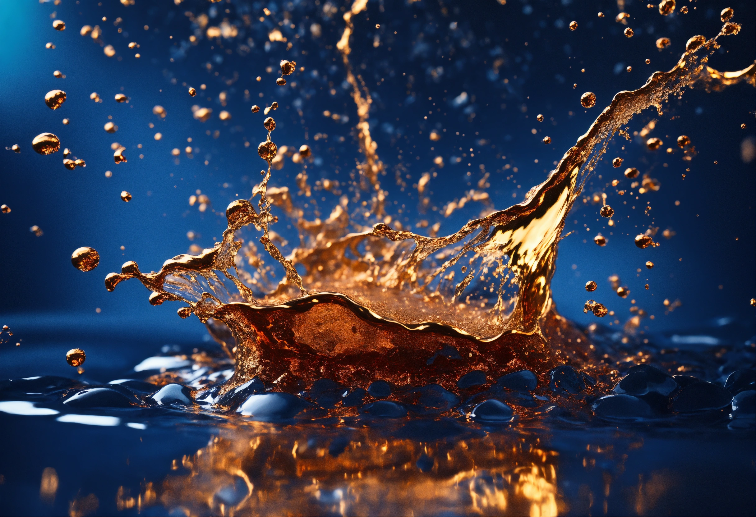 Luxury-water-splash-of-dark-blue