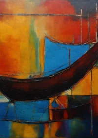 Blue Orange Swirl – Poster