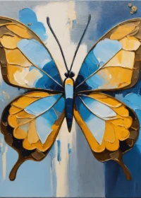 Abstract-oil-painting-of-a-cheerful-butterfly
