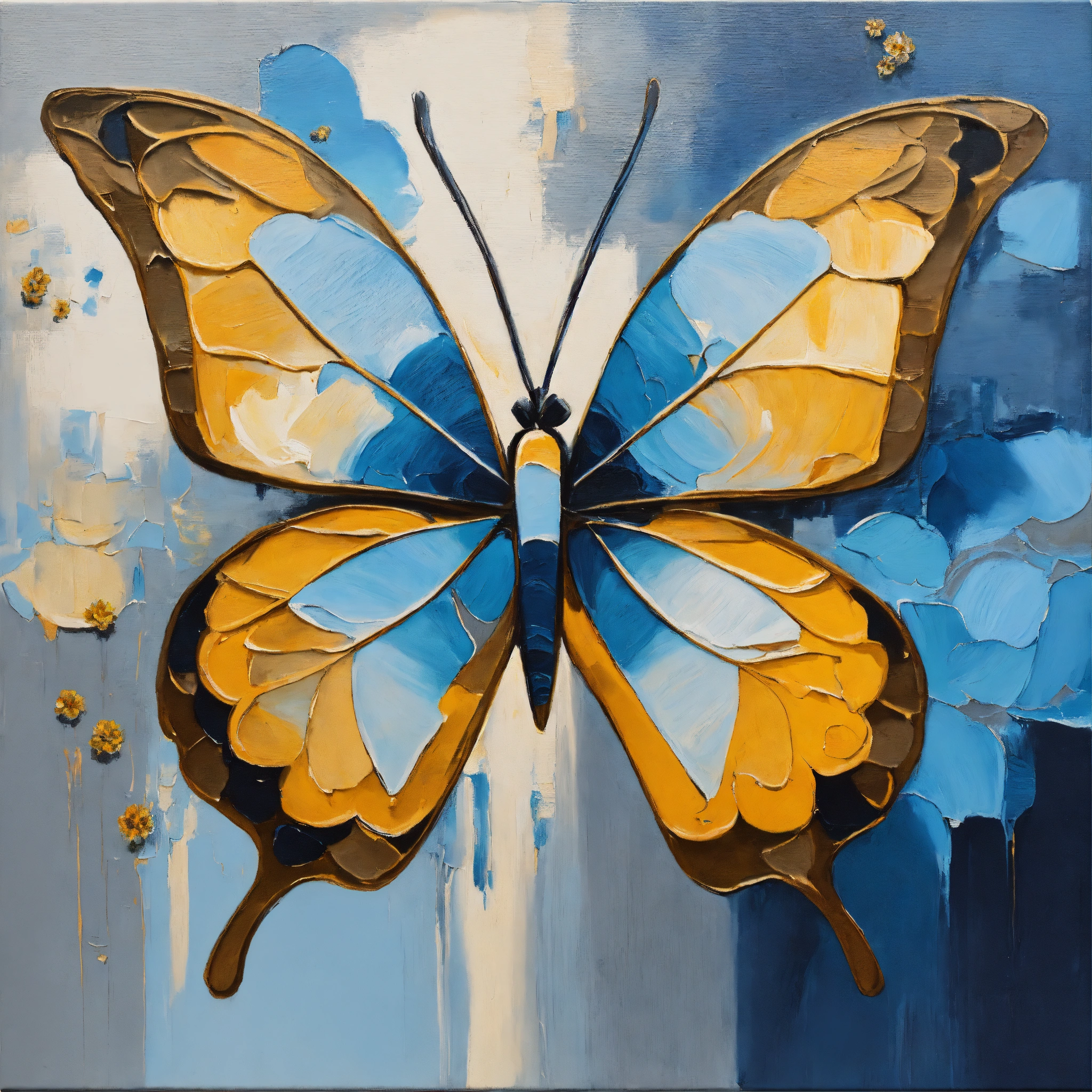 Abstract-oil-painting-of-a-cheerful-butterfly