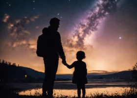 Man Holding Hands with a Child